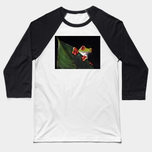 Midnight Mischief  -  Original Painting Red-Eyed Tree Frog Baseball T-Shirt
